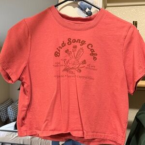Pinkish Red Bird Song Cafe T-Shirt